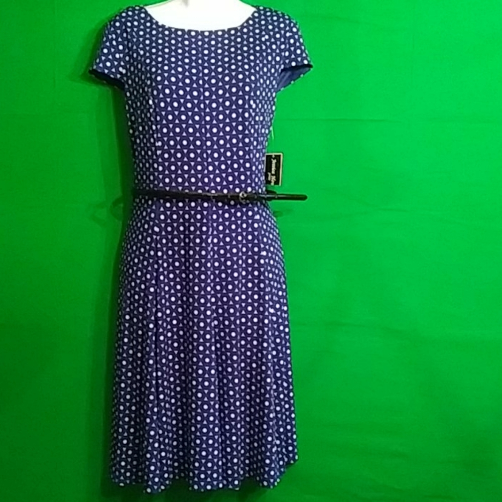 NWT Jessica Howard Petite Fit & Flare Belted Dress